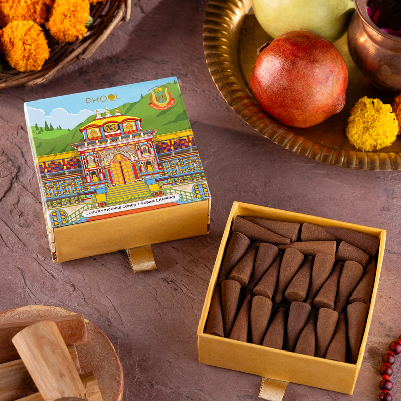 Phool Kesar Chandan Incense cones by Maya Shanti Yoga