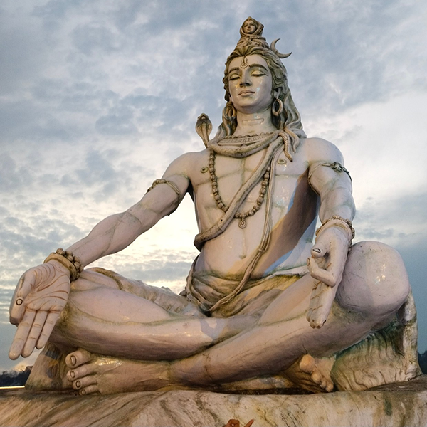 Statue of the God Shiva sitting in meditation