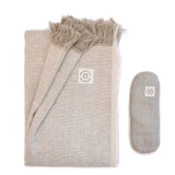 A MSY Relaxation Bundle from Maya Shanti Yoga, including a blanket and eye pillow, on a white background, perfect for meditation.