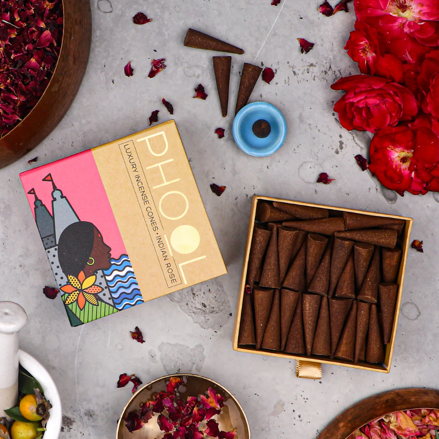 Phool Indian Rose Incense cones by Maya Shanti Yoga 