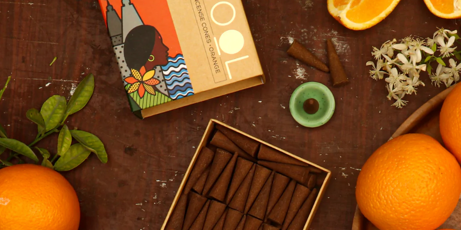 Phool Orange Incense cones by Maya Shanti Yoga 