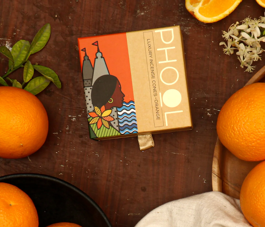 Phool Orange Incense cones by Maya Shanti Yoga 