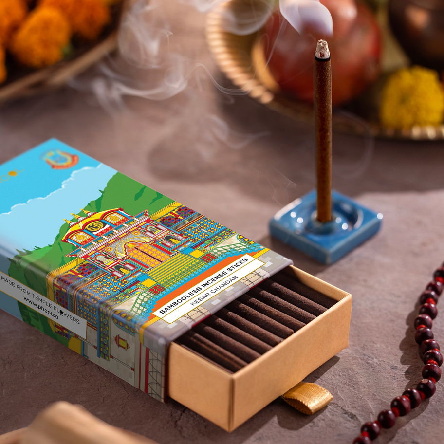 Phool Saffron & Sandalwood Bambooless  Incense sticks by Maya Shanti Yoga 