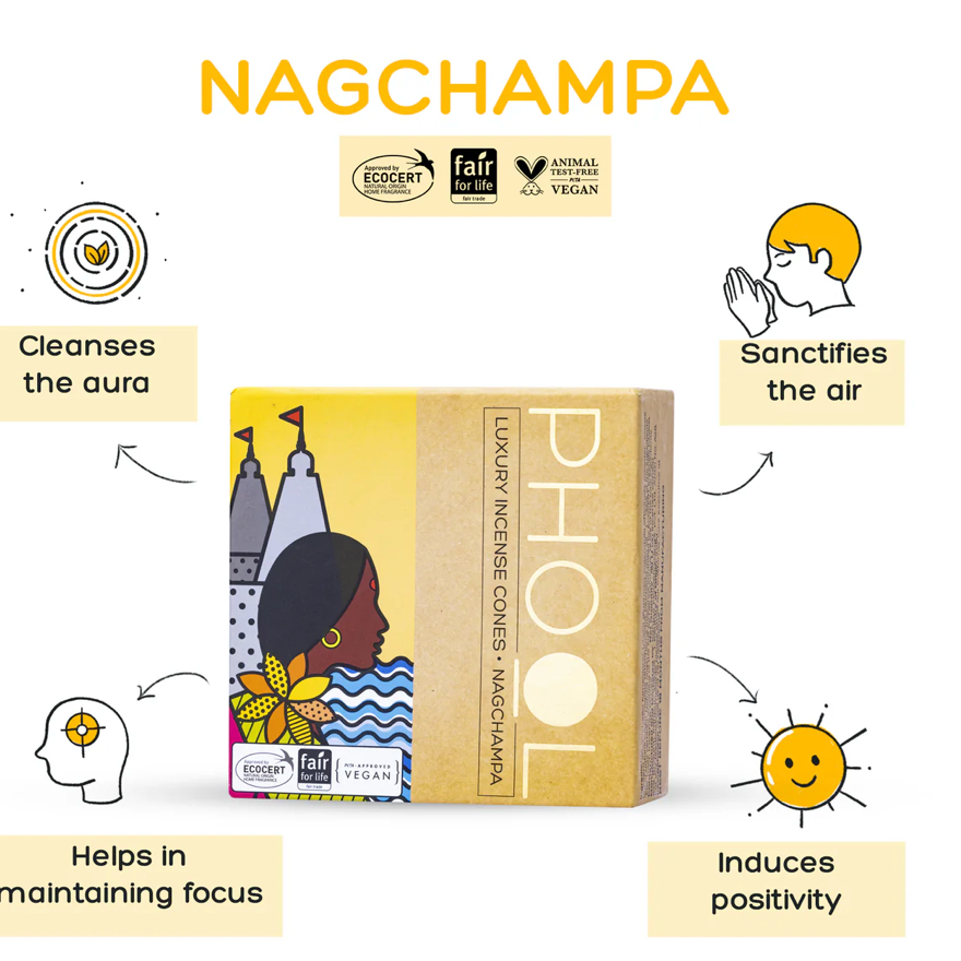 Phool Nagchampa Incense cones by Maya Shanti Yoga 