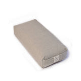 A MSY Small Rectangular Bolster - Hemp & Buckwheat from Maya Shanti Yoga for mindfulness and wellness on a white background.